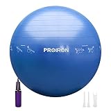PROIRON Pelota de Pilates 75cm- Fitball Anti-Burst con Patrón de Pose Grueso Pelota de Ejercicio,Yoga, Fitness, incluidos Bomba (Azul)