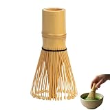 LgCiXli Escoba Matcha de bambú natural | Chasen tradicional para una perfecta espuma y ceremonia del té | Exquisita artesanía para un aroma completo | Batidor de matcha de 100 dientes