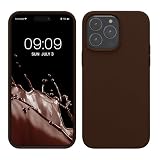 kwmobile Carcasa para iPhone 14 Pro MAX Funda - Case TPU y Silicona para Smartphone con Interior de Microfibra - Suave Protector antigolpes para móvil - Apto Carga inalámbrica - Chocolate
