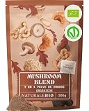 NaturaleBio Mezcla de 7 Hongos en Polvo Bio de Cuerpos Fructíferos