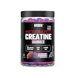 Weider Micronized Creatine Gummies (60 gominolas) Sabor DUO Fresa-Mora, con 3,5g creatina monohidrato 200 MESH/porción, Certificado por laboratorio Europeo, ayuda al rendimiento físico (20 porciones)