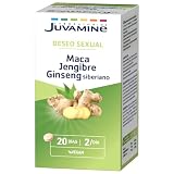 JUVAMINE Maca, Jengibre, ginseng siberiano, Vitalidad, libido, 40 cpr