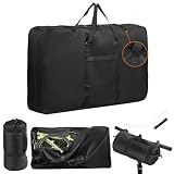 CONFUTURY Bolsa de viaje para bicicleta para avión, bolsa de viaje 900D mejorada con 3 hebillas fijas, correas fuertes y compartimentos separados en el interior, funda de viaje grande para bicicletas
