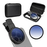 AMFUN 52mm Filtro Polarizador CPL de Lente de teléfono, Clip-on Filtro Polarizador Circular para Teléfono, Universal para Cámara de Teléfono Móvil con Clip, Accesorios de (Negra)