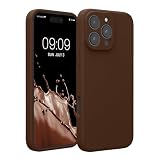 kwmobile Carcasa Compatible con Apple iPhone 16 Pro MAX Funda - Case TPU y Silicona con Interior de Microfibra - Suave Protector antigolpes para móvil - Chocolate