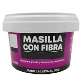 Tradineur - Masilla con fibra, retapado, reparación de grietas, fisuras en movimiento, albañilería, uso exterior, fabricado en España (250 g)