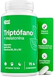 L-Triptófano 570mg con Melatonina, Magnesio y Espirulina - Dosis Alta | Para Dormir Bien, Mejorar el Ánimo, Energía y Concentración, Fórmula Sinérgica, Vitaminas B6 B5 B3