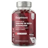 Gominolas Keto de Vinagre de Sidra de Manzana 1000mg - 90 Gominolas Vegano | Con la Madre y Vitamina C, Sabor Natural a Manzana, con Ácido Acético, Remolacha, Vitaminas Grupo B - Sin Filtrar, Sin OGM