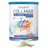 Drasanvi COLLMAR Colágeno Marino Hidrolizado con Ácido Hialurónico, Vitamina C |Sin edulcorantes | Máx. asimilación 9.660 mg/dia | 275g de polvo | Sabor Vainilla