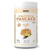Weider Protein Pancake Mix. Tortitas De Harina De Avena Integral, Enriquecidas Con Proteinas. Sabor Vainilla, color Blanco, 600 ml