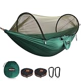 NATUREFUN Hamaca de Viaje Ultra-Ligera Hamaca para mosquiteros | Capacidad de Carga de 300 kg, Nylon de paracaídas Transpirable| 2 x mosquetones de Primera Calidad, 2 x eslingas de Nylon Incluidas