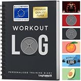 Diario de Fitness - Planificador de Entrenamiento - Tamaño A5, Gris Carbón - Tapa Gruesa Mejorada - Diario de Entrenamiento - Establecimiento de Objetivos para Culturismo - de Workout Log