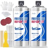 Kit de Reparación de Fibra de Vidrio Marino - 100 ml Resina de Fibra de Vidrio para Reparación de Rasguños de Vidrio, Kit de Reparación de Pelaje de Relleno de Fibra de Vidrio para Botes