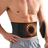 AYBUY Banda de hernia umbilical, Faja umbilical hombre y mujer (Negro, L) | Faja abdominal ajustable con una almohadilla de compresión de hernia, Banda para ombligo