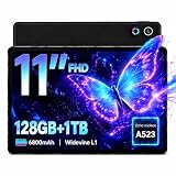 NIDUBIO Tablet, Tablet Android de 11 Pulgadas, 16 GB RAM 128 GB ROM Ampliable hasta 1 TB, Octa-Core, Batería de Gran Capacidad de 6800 mAh, Cámara Dual, Desbloqueo Facial (Negro)