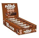 Nākd. Cocoa Delight | Barritas Raw de Fruta y Frutos Secos | 18x35g (630g) | Vegano | Sin Gluten | 100% Ingredientes Naturales | Sin Azúcar Añadido
