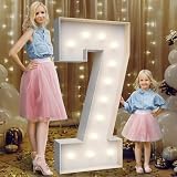Letrero de luces LED de 3 pies, número 7, luces de marquesina blancas con bombilla para cumpleaños, boda, aniversario, graduación, día de San Valentín, fiesta, 7,91,5 cm