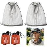 Red antimosquitos para cabeza con sombrero, red de protección contra insectos, para jardín, camping, pesca, senderismo, sombrero de apicultor, transpirable