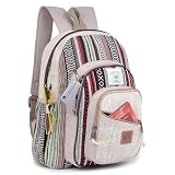 KayJayStyles Natrlicher Handgefertigter Groer - Mochila Hanf mit mehreren Taschen, Nepal, Blue, L, Bohemio