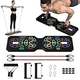 Tabla de flexiones | Push Up Board | asas multifuncionales para flexiones | soporte plegable para flexiones | entrenamiento corporal en el gimnasio | con cuerda elástica de entrenamiento