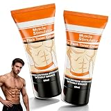 Crema Quema Grasa Abdominal 2 Pack, Gel Adelgazante Abdomen con Cafeína y Capsaicina, Crema Reductora,Hot Cream Potenciador de Entrenamiento para Moldear Cintura Muslos Glúteos y Brazos,2x60g