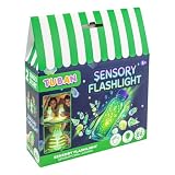 TUBAN Senso Story - Botella con luz sensorial, juguete sensorial a partir | Cristales de agua, efecto luminoso después de la carga, con botella, colgante, taza medidora y cuenco en el set