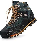 SANANG Botas De Montana De Cuero para Hombre con Suela Antideslizante, Calzado para Escalada, Azul, Amarillo, Naranja, Tallas 40-46