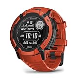 Garmin Instinct 2X Solar, Reloj Inteligente con GPS Resistente al Agua, Carga Solar, Funciones Deportivas, Pulsioximetría, Puntuación de Sueño y Notificaciones del Smartphone, Rojo
