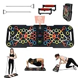 Surplex 41 en 1 Push Up Rack Board System Push Up Tabla Board Fitness Entrenamiento Gimnasio Ejercicio Stand con Banda Elastica＆Contador inteligente para El Aptitud Entrenamiento Muscular Del Cuerpo
