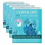 Natracare - Compresas Largas con Alas - Ultra Regular - Producto Natural - Ideal para Flujos Intensos - Capa Acolchada - Suaves y Cómodas - Aptas para Veganos - 10 Unidades (Paquete de 4)