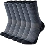 BONANGEL Calcetines Trekking Lana Merino Hombre Mujer Calcetines Termicos | Calcetines Senderismo con Acolchado Terry Transpirables para Trekking Outdoor Running Trabajo y Invierno 3 Pares