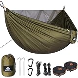 NATUREFUN Hamaca de Camping con mosquitera | 300 kg de Capacidad de Carga, (290 x 140 cm) Nylon paracaídas Transpirable y de Secado rápido | Accesorios completos | Hamaca de Viaje fácil de Montar