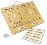 Cartel con relojes para señalar el horario de apertura y cierre, ideal para tiendas, estudios, laboratorios, bares, dorado
