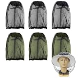 6 Piezas Mosquitera de Cabeza, Mosquitos Cubierta, Red de Malla Fina para Insectos para Exteriores, Pesca, Jardinería, Senderismo, Camping, Escalada