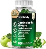 Gominolas Vinagre de Manzana 1200mg, 60 gummies | Sin Azúcar 100% Natural, Suplemento Vegano, Salud Digestiva & Metabolismo, Con Vitaminas C, B12, Ácido Fólico y Cromo
