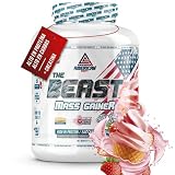 AS American Suplement | Mass Gainer | Alto en Carbohidratos y Proteínas | Ayuda a Subir de Peso | Aumenta la Masa Muscular | Contiene Creatina Monohidrato (2 kg (Paquete de 1), Fresa)