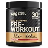 Optimum Nutrition Gold Standard Pre-Entreno en Polvo, Bebida Energética Sabor Ponche de Frutas, 330g, 30 Servicios