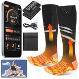 Olycism Calcetines Calefactables con APP,Recargables, Talla L,Hombre/Mujer | Recargables, batería 8500mAh, 4 temperaturas. Hombre/mujer. Eléctricos calefactables para camping, senderismo, moto, esquí